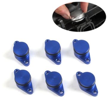 6 PCS 22mm Swirl Flap Delete Removal Blanks for BMW M57 (Blue) - 1