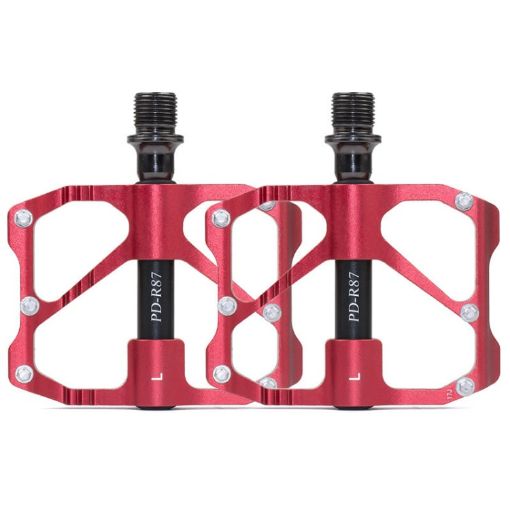 PROMEND Aluminum Bike Pedals - Red (1 Pair) - 1