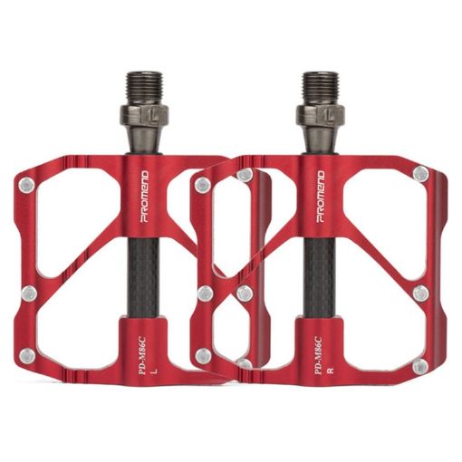 PROMEND Carbon Fiber Bearing Pedal (Red) - 1 Pair - 1