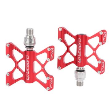 LitePro K5 Folding Bike Aluminum Pedals - Red - 1