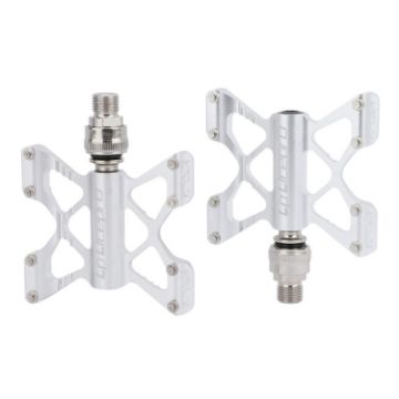 LitePro K5 Folding Bike Aluminum Pedals - Silver - 1