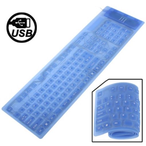 Waterproof Flexible Silicone Keyboard - Blue - 1