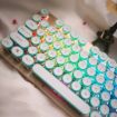 Steampunk Retro Mechanical Keyboard Keycap - Cyan - 2