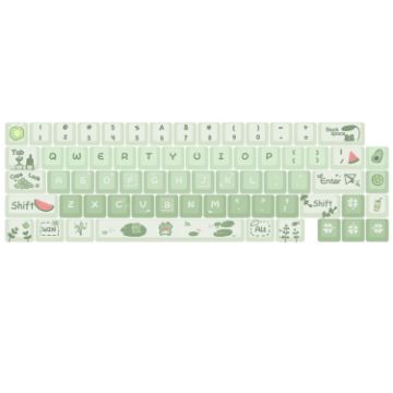 Picture of 68 Keys 5-sided Heat Rise PBT Personalized Keycaps (Green)