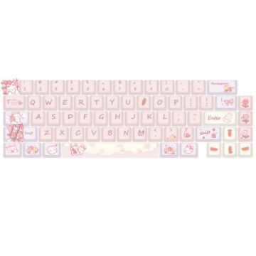 Picture of 68 Keys 5-sided Heat Rise PBT Personalized Keycaps (Pink)