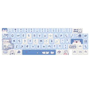 Picture of 68 Keys 5-sided Heat Rise PBT Personalized Keycaps (Blue)