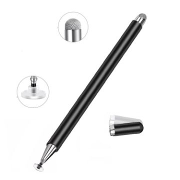 AT-30 2-in-1 Silicone Sucker + Conductive Cloth Head Handwriting Touch Screen Pen (Black) - 1