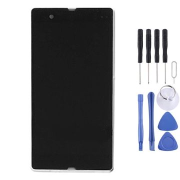 LCD Display + Touch Panel with Frame for Sony Xperia Z (White) - 1