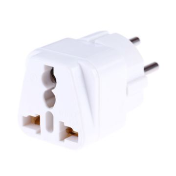 Portable Universal Socket to Israel Plug Power Adapter - White - 1