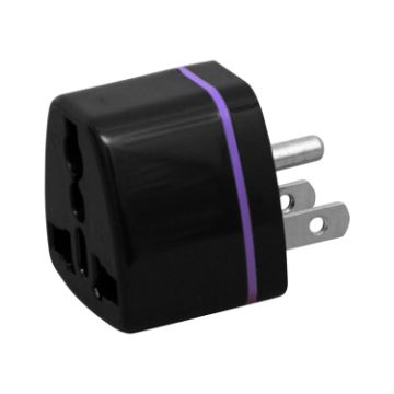 Pure Copper US Plug Mexico Adapter - Black - 1
