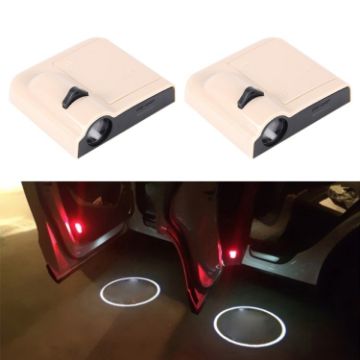 Picture of 2 PCS LED Ghost Shadow Light, Car Door LED Laser Welcome Decorative Light, Display Logo for Land Rover Car Brand (Khaki)