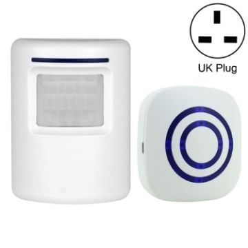 Picture of FY-0256 2 in 1 PIR Infrared Sensors (Transmitter + Receiver) Wireless Doorbell Alarm Detector for Home/Office/Shop/Factory, UK Plug