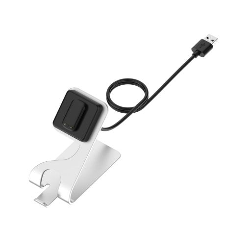 Fitbit Charge 5 Portable Magnetic Charger Holder - Silver - 1