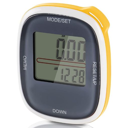 3D Multifunction Digital Pedometer Step Counter - Yellow - 1