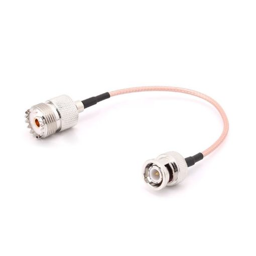 UHF SO239 Female to BNC Male RG316 Cable - 15cm Length - 1