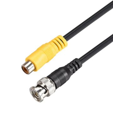 Picture of BNC Male To RCA Female Connection Cable Copper HD Video Coaxial Cable Monitoring Cable, Length: 1m