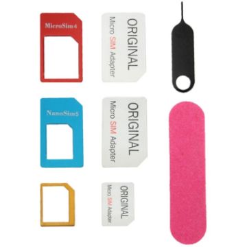 SIM Card Adapter Set + Tray Holder Eject Pin Tool for iPhone 5/5S, 4/4S - 1