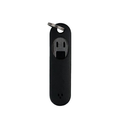 Sim Card Tray Eject Tool Keychain with Silicone Case - Black - 1