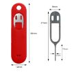 Sim Card Tray Eject Tool Keychain with Silicone Case - Black - 3