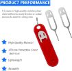 Sim Card Tray Eject Tool Keychain with Silicone Case - Black - 4