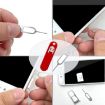 Sim Card Tray Eject Tool Keychain with Silicone Case - Black - 5