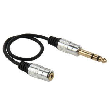 6.35mm Male to 3.5mm Female Audio Adapter Cable, 30cm Length - 1