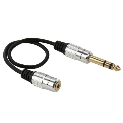 6.35mm Male to 3.5mm Female Audio Adapter Cable, 30cm Length - 1