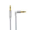 AV01 3.5mm Male to Male Elbow Audio Cable 1.5m Silver Grey - 1