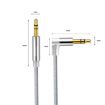 AV01 3.5mm Male to Male Elbow Audio Cable 1.5m Silver Grey - 3