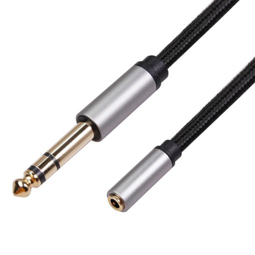 6.35mm Male to 3.5mm Female Audio Adapter Cable - 30cm Length - 1
