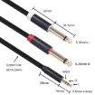 3.5mm Male to Dual 6.35mm Male Audio Cable - 2m (Black) - 4