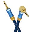 EMK 90-Degree Car 3.5mm Audio Cable Extension Cable, 1.5M Blue - 2