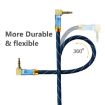 EMK 90-Degree Car 3.5mm Audio Cable Extension Cable - 5M Blue - 3