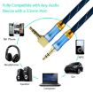 EMK 90-Degree Car 3.5mm Audio Cable Extension Cable - Blue - 4