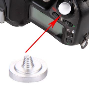 Metal Camera Shutter Release Button - 11mm Diameter - Silver - 1