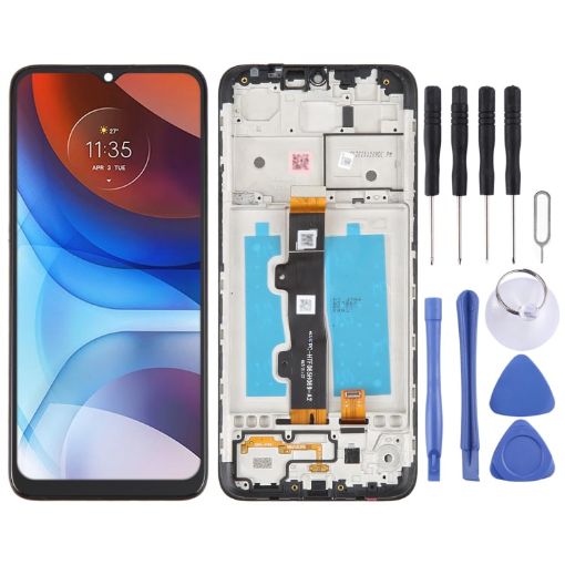 LCD Screen For Motorola Moto E7 Digitizer Full Assembly With Frame - 1