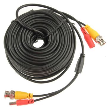 20m CCTV Safety Camera Power Video Cable - Black - 1