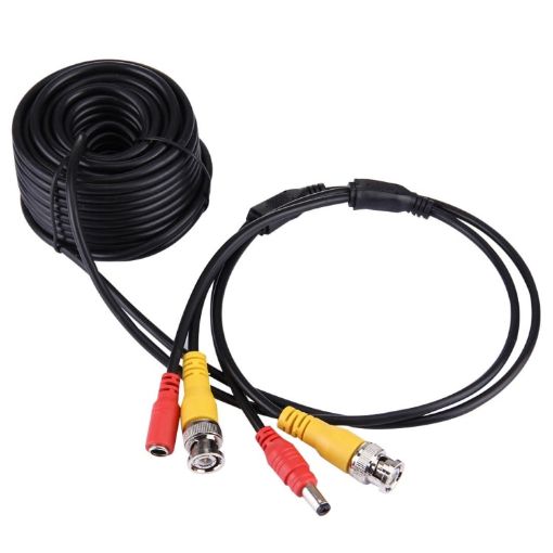 10m CCTV Video Power RG59 Coaxial Cable - Black - 1