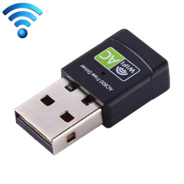 Picture of AC600Mbps 2.4GHz & 5GHz Dual Band USB 2.0 WiFi Free Drive Adapter External Network Card