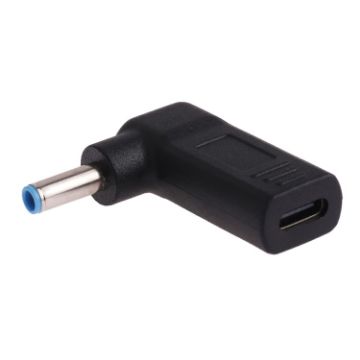 Picture of USB-C/Type-C Female to 4.5 x 3.0mm Male Plug Elbow Adapter Connector (Blue)