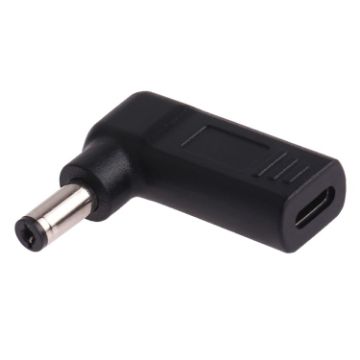 Picture of USB-C/Type-C Female to 5.5 x 2.1mm Male Plug Elbow Adapter Connector