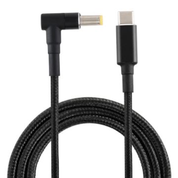 PD 100W 5.5 x 2.5mm Male Elbow to USB-C Charge Cable, 1.7m - 1