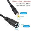 5m Black DC Power Extension Cable - 8A Female to Male, 5.5 x 2.5mm - 5