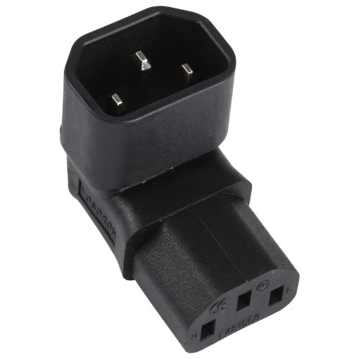 C13 to C14 Elbow AC Power Plug Adapter - Up Position - 1