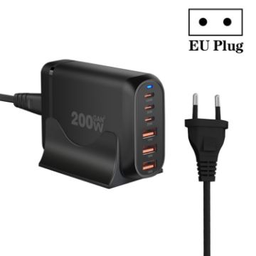 GaN PD100W Type-C x 3 + USB x 3 Multi Port Laptop Adapter EU Plug - 1