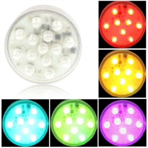 14 LED Multi Color Light with Remote Control - Silver - 1