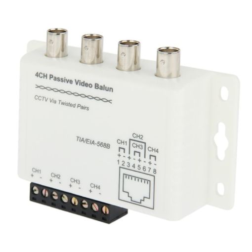 4 CH Passive UTP Video Balun/CCTV Via Twisted Pairs - 1
