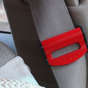 SHUNWEI Car Safety Seat Belt Adjuster - 2 PCS (Red) - 1