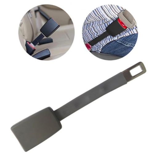 25cm Car Seat Belt Extension Snap Button, Grey - 1