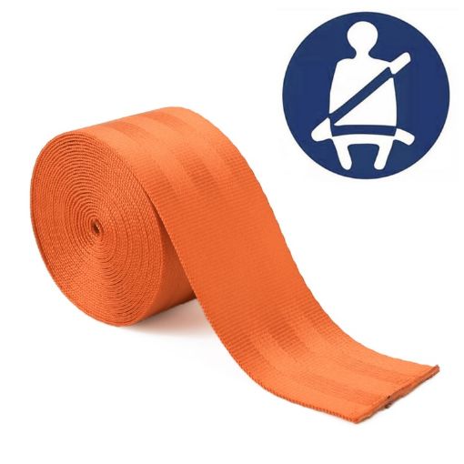 Car Modified Polyester Seat Belt Harness Racing Safety Seat Belt, 3.6m Orange - 1